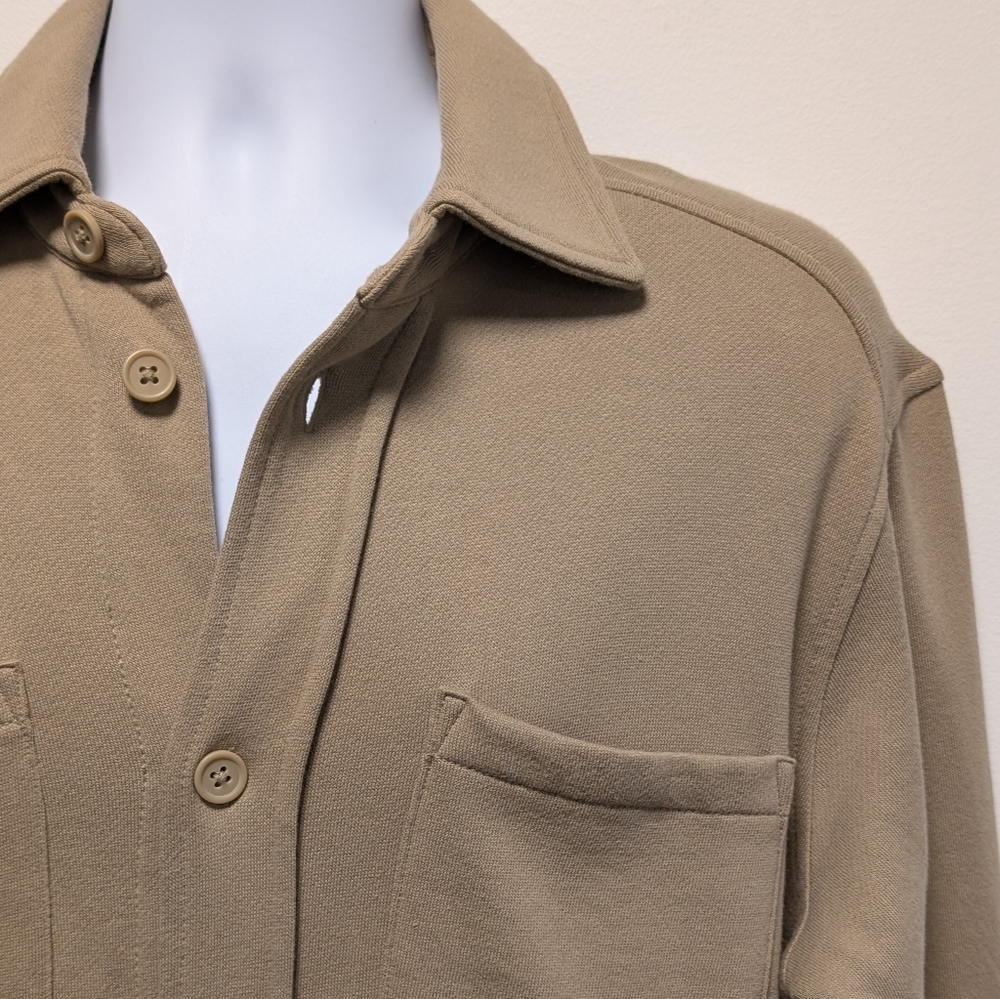 Old Navy Fleece Shacket Soft Button Down Khaki NEW Men's M - Picture 3 of 13
